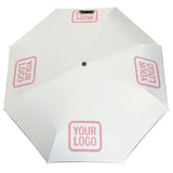 Custom White Light Pink Automatic Umbrella