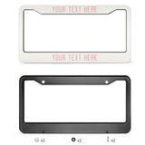 Custom White Light Pink License Plate Frame