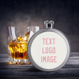 Custom White Light Pink Hip Flask