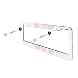 Custom White Light Pink License Plate Frame