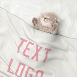 Custom White Light Pink Pet Blanket