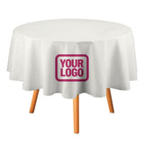 Custom White Pink Round Table Cloth