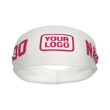 Custom White Pink Sports headband