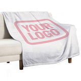 Custom White Light Pink Blanket