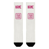 Custom White Pink Knee-High Sock
