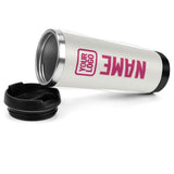 Custom White Pink Stainless Steel Water Cup
