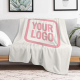 Custom White Light Pink Blanket