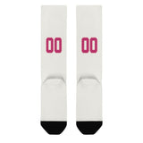 Custom White Pink Knee-High Sock