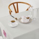 Custom White Light Pink Square Table Cloth