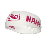 Custom White Pink Sports headband
