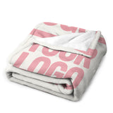 Custom White Light Pink Blanket