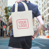 Custom White Pink Canvas Tote Bag