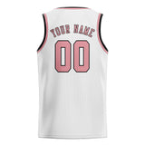 Custom White & Light Pink Colors Design Sports Basketball Jersey