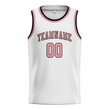 Custom White & Light Pink Colors Design Sports Basketball Jersey