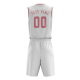 Custom White Light Pink Basketball Set