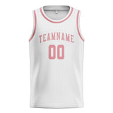 Custom White & Light Pink Colors Design Sports Basketball Jersey