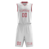 Custom White Light Pink Basketball Set