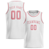Custom White & Light Pink Colors Design Sports Basketball Jersey