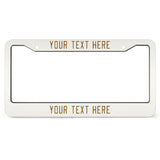 Custom White Khaki License Plate Frame