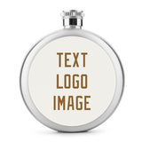 Custom White Khaki Hip Flask