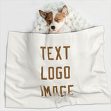 Custom White Khaki Pet Blanket