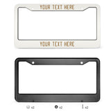 Custom White Khaki License Plate Frame