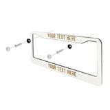 Custom White Khaki License Plate Frame