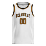 Custom White & Khaki Colors Design Sports Basketball Jersey