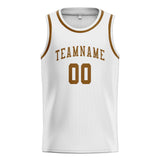 Custom White & Khaki Colors Design Sports Basketball Jersey