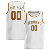 Custom White & Khaki Colors Design Sports Basketball Jersey