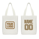 Custom White Light Khaki Canvas Tote Bag