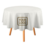 Custom White Light Khaki Round Table Cloth
