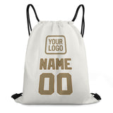 Custom White Light Khaki Drawstring Bag