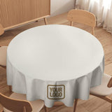 Custom White Light Khaki Round Table Cloth