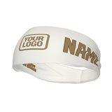 Custom White Light Khaki Sports headband
