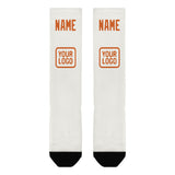 Custom White Orange Knee-High Sock