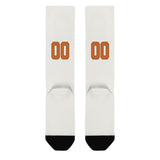 Custom White Orange Knee-High Sock