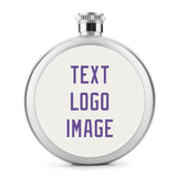 Custom White Light Purple Hip Flask