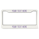 Custom White Light Purple License Plate Frame