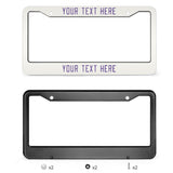 Custom White Light Purple License Plate Frame
