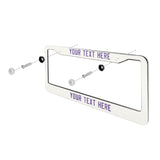 Custom White Light Purple License Plate Frame