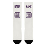 Custom White Purple Knee-High Sock
