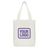 Custom White Purple Canvas Tote Bag