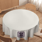 Custom White Purple Round Table Cloth