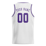 Custom White & Light Purple Colors Design Sports Basketball Jersey