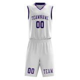 Custom White Light Purple Basketball Set