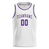 Custom White & Light Purple Colors Design Sports Basketball Jersey
