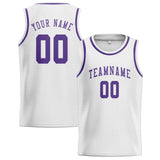 Custom White & Light Purple Colors Design Sports Basketball Jersey
