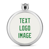 Custom White Emerald Green Hip Flask