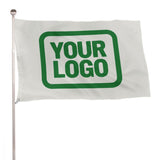 Custom White Emerald Green Flag
